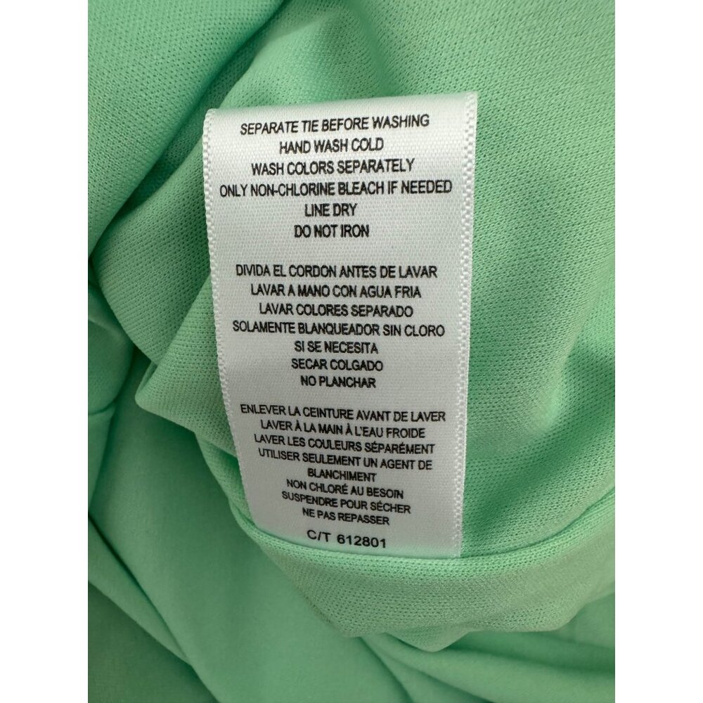Green Silver Accents‎ Chiffon Ruffle Tiered Dress w/Tie Size 12 Western Country - Picture 9 of 9
